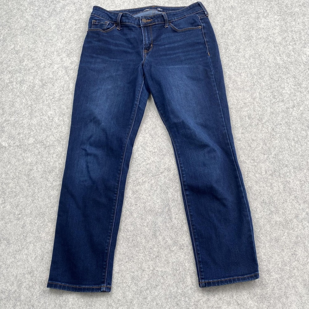 Old Navy Power Slim Straight Jeans Womens 10 Short (30x26) Blue Wash Stretch